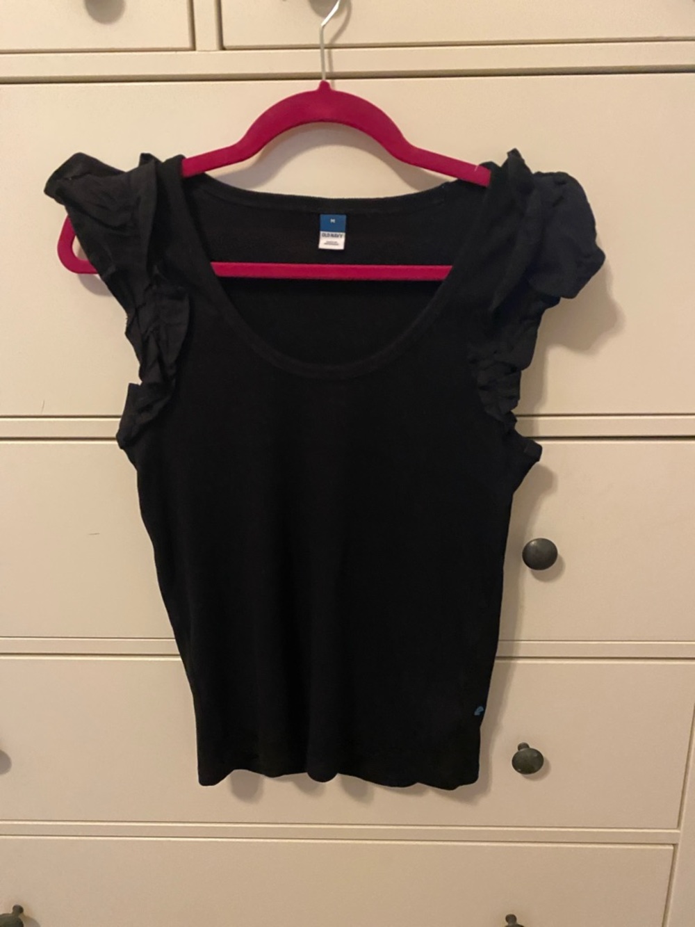 Old Navy Black Ruffle Sleeve Tank